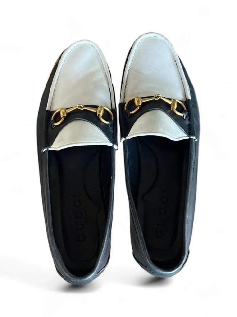 Gucci 1953 Blue And White Horsebit Leather Loafers Size 11 Men’s